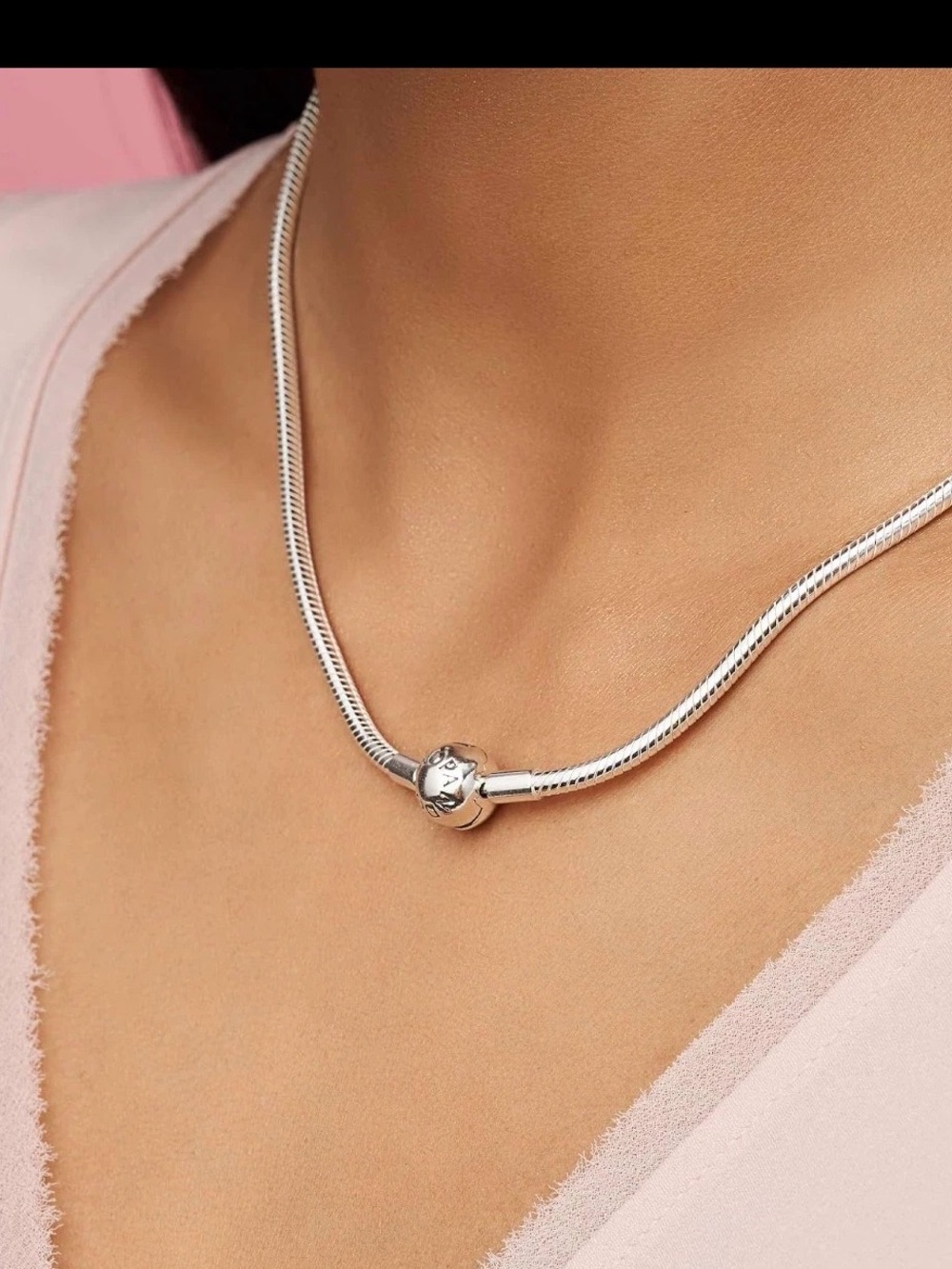 Sterling Silver  Chain Necklace with Polished Bead
